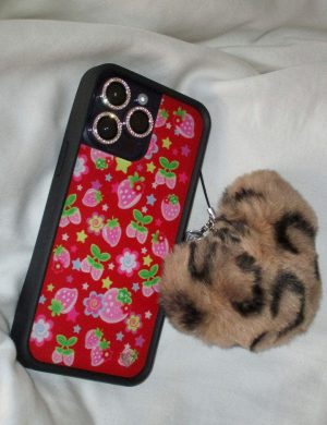 Fuzzy Leopard Heart w/ WF Charm Accessory