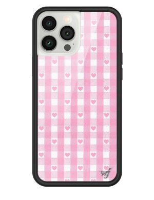 Pink Gingham Hearts iPhone Case