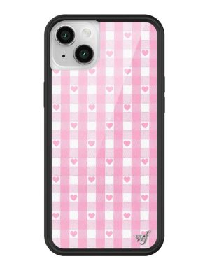 Pink Gingham Hearts iPhone Case