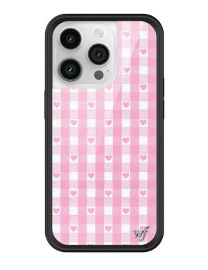 Pink Gingham Hearts iPhone Case